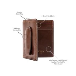 Bosca Dolce Leather Deluxe Front Pocket Wallet With Magnetic Clip -Luggage Pros Shop Bosca Dolce Leather Deluxe Front Pocket Wallet with Magnetic Clip 6