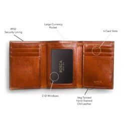 Bosca Old Leather Double ID Trifold Wallet -Luggage Pros Shop Bosca Old Leather Double ID Trifold Wallet 5