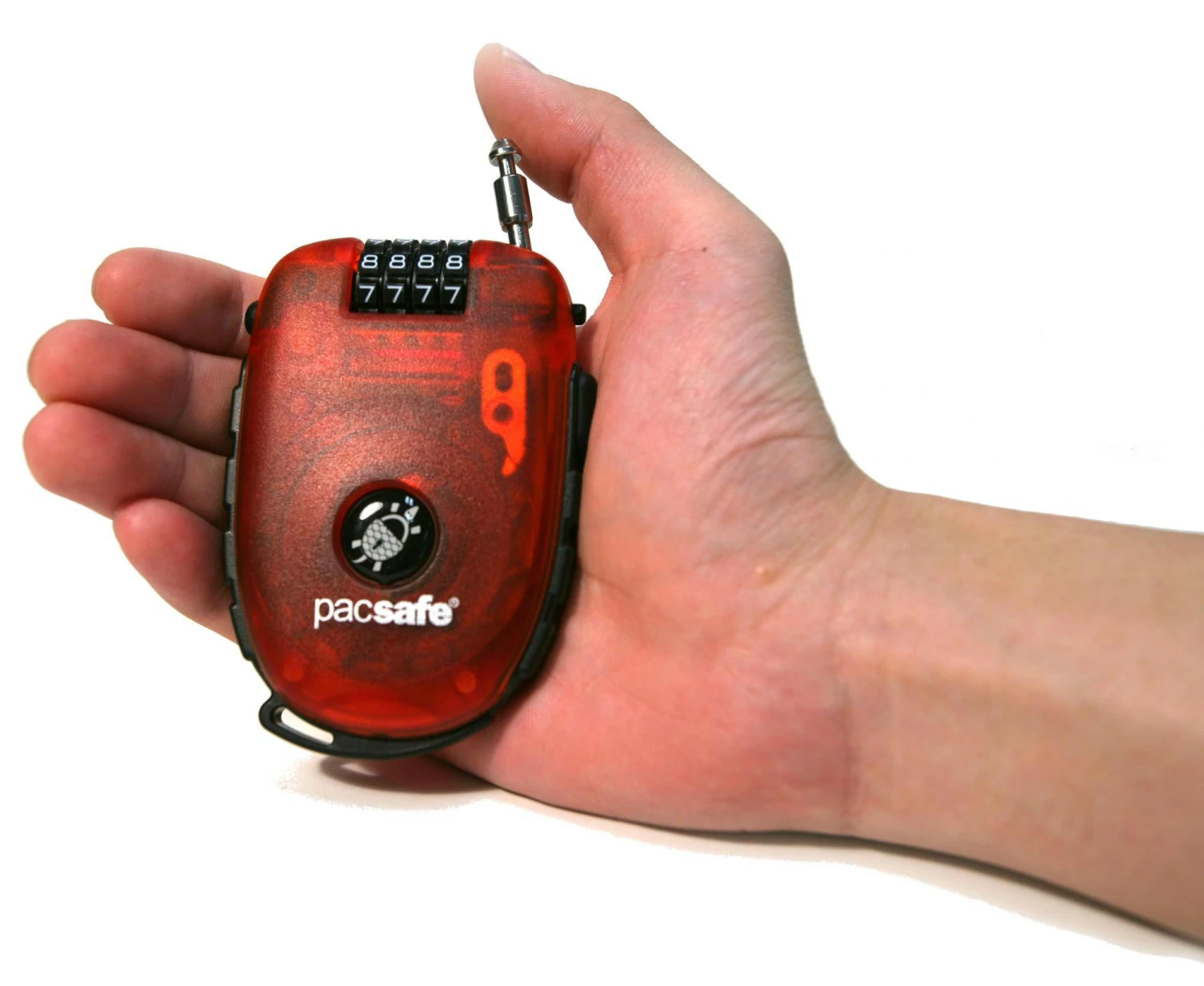 Pacsafe RetractaSafe 4-Dial Retractable Cable Lock Pacsafe RetractaSafe 4-Dial Retractable Cable Lock -Luggage Pros Shop Pacsafe RetractaSafe 4 Dial Retractable Cable Lock 3
