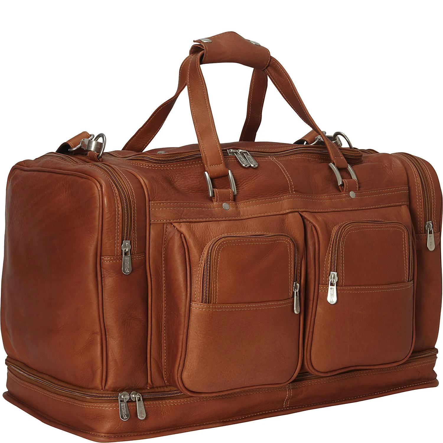 Piel Leather False Bottom Duffel Bag Piel Leather False Bottom Duffel Bag -Luggage Pros Shop Piel Leather False Bottom Duffel Bag 3