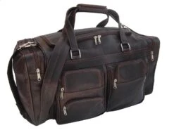 Piel Leather Medium Duffel With Pockets 5 Piel Leather Medium Duffel With Pockets -Luggage Pros Shop Piel Leather Medium Duffel With Pockets 4