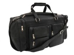 Piel Leather Medium Duffel With Pockets 6 Piel Leather Medium Duffel With Pockets -Luggage Pros Shop Piel Leather Medium Duffel With Pockets 5