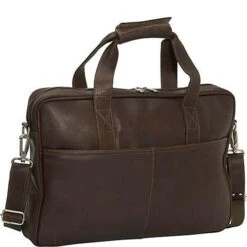 Piel Leather Top-Zip Portfolio -Luggage Pros Shop Piel Leather Top Zip Portfolio 5