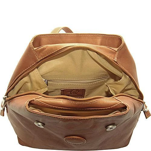 Piel Leather Flap-Over Button Backpack Piel Leather Flap-Over Button Backpack -Luggage Pros Shop piel leather flap over button backpack 2