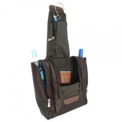 Piel Leather Hanging Travel Toiletry Kit -Luggage Pros Shop piel leather hanging travel toiletry kit 3