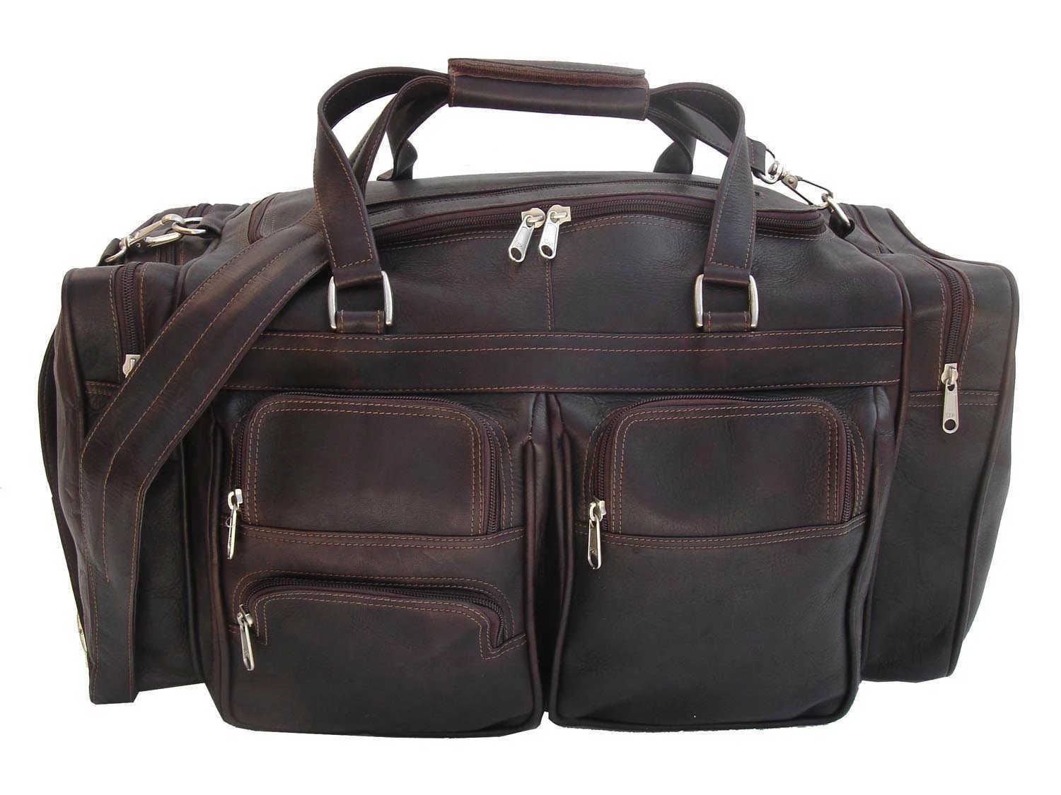 Piel Leather Medium Duffel With Pockets Piel Leather Medium Duffel With Pockets -Luggage Pros Shop piel leather medium duffel with pockets 3